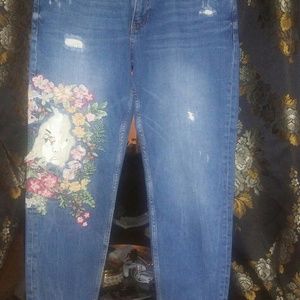 Brand new Zara embellished jeans
